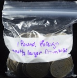 1 Pound of Foreign Coins Mostly Large Size & Crowns