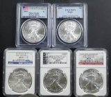 2009-2013 ASE 5 Coin Consec. Dates NGC/PCGS MS-70