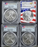 2017-2020 ASE 4 Coin Consec. Dates PCGS/NGC MS-70