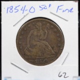 1854-O New Orleans Seated Liberty Silver Half Dollar