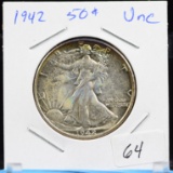 1942 Walking Liberty Half Dollar Silver Choice Unciculated