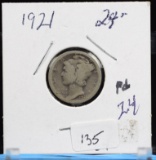 1921 Mercury Silver Dime Key Date