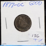 1877-CC Carson City Dime Seated Liberty Dime