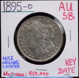 1895-O Morgan Dollar AU 58 Mintage 450K Original Luster