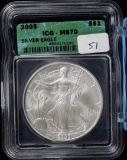 2005 American Silver Eagle 999 Silver Perfect MS 70 ICG