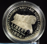 1994 Proof Silver $1 Military Services