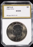 1971-D Slabbed Ike Dollar MS-66 Rare High Grade