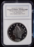 Longacre Proof UC GEM Proposed Motto 1 oz Silver NGC
