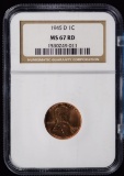 1945-D Lincoln Cent MS67 Red NGC