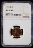 1955-S Lincoln Cent MS67 Red NGC