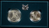 1995 Commem Civil War Silver BU Dollar & Half Dollar Box