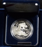 1991 Commem WWII Silver Proof Dollar Box & COA