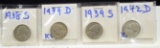 4 Semi Key Date Jefferson Nickels 38-S 39-D 39-S 42-D
