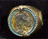 1937 Buffalo Head Nickel Ring, Like new