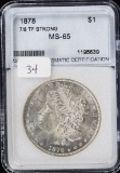 1878 7/8 Morgan Silver Dollar Strong Variety  MS 65 GEM