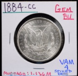 1884-CC Morgan Dollar GEM BU VAM 4 Spiked Date