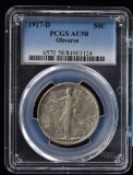 1917-D OBV Walking Half Dollar PCGS AU-58