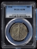 1918 Walking Half Dollar PCGS AU-58