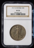 1917-D Rev Walking Half Dollar NGC VF-35