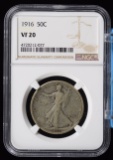 1916 Walking Half Dollar NGC VF-20