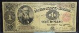 1890 $1 Stanton Treasury Note RARE Red Seal Friedberg 349