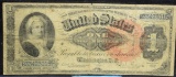 1886 $1 Silver Certificate Lg Red Seal Friedberg 217