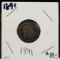 1891 Seated Dime VF