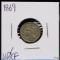 1869 Three Cent Nickel VF/XF