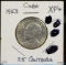 1953 Central America 25 Centavos Silver XF Plus