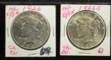 1926 & 1926-S Peace Dollars MS64/65 2 Coins