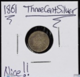 1861 Three Cent Silver Beautiful Coin