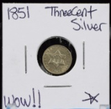 1851 Three Cent Silver WOW