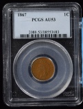 1867 Indian Head Cent PCGS AU-53