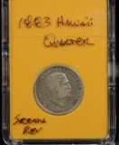 1883 Hawaii Quarter Fine scratch REV