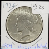 1935 US Peace Silver Dollar Uncirculated