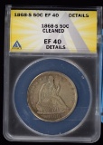 1868-S Seated Half Dollar ANACS XF-40 Details