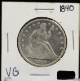 1840 Seated Half Dollar VG