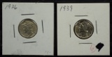 1936 & 1939 Mercury Dimes BU