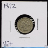 1872 Three Cent Nickel XF