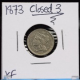 1873 Three Cent Nickel Closed 3 Fine