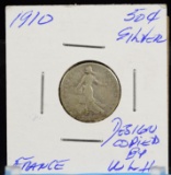 1910 50 Cent Silver Franc