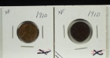 1910 2 Lincoln Cents XF 2 Coins