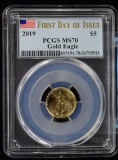 2019 $5 Gold Eagle PCGS First Day Issue MS-70