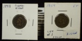 15 Indian Cents Early Dates 1859-1871