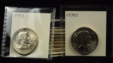 11 1979-S &1979-D Susan B Anthony Dollar Coins UNC