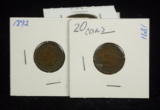 20 Indian Head Cents 1891-1900 AG/G