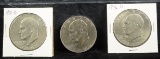3 Ike Dollars 1976D 2 coins & 1776/1976