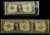 1923 3  $1 LG Size Blue Seal Silver Certificates 3 Notes
