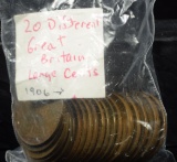 20 Different GB Large Cents