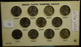 Complete Set 1942-1945-S Silver War Nickels F/UNC